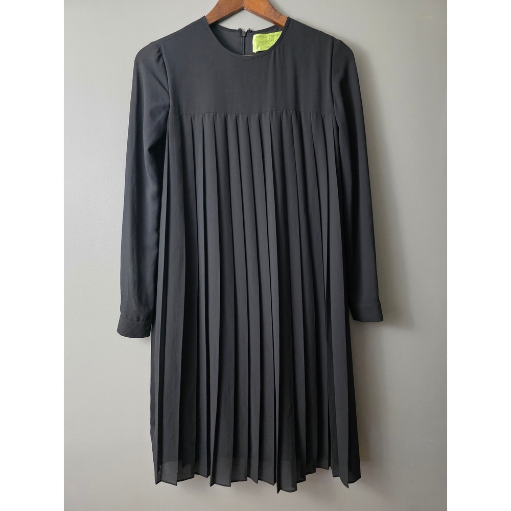Rachel Parcell x Savanna Tate Black Long Sleeve Pleated Dress XS